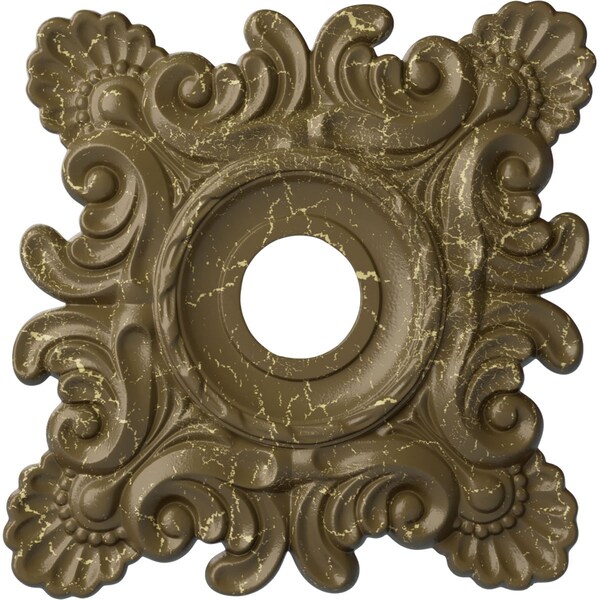 Ekena Millwork Crawley Medallion (Canopies up to 6 3/4"), 18"W x 18"H x 3 1/4"ID x 1 1/2"P, Mississippi Mud Crackle CM18CRMMC - main